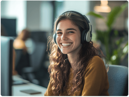 A member of the support team helping a customer