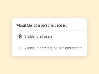 The People page listing members and their profile status