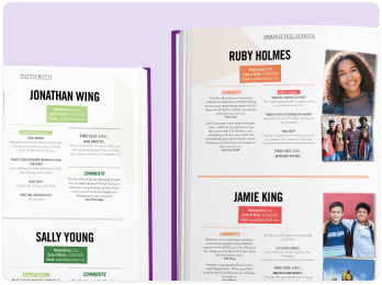 The same page design in two colour schemes